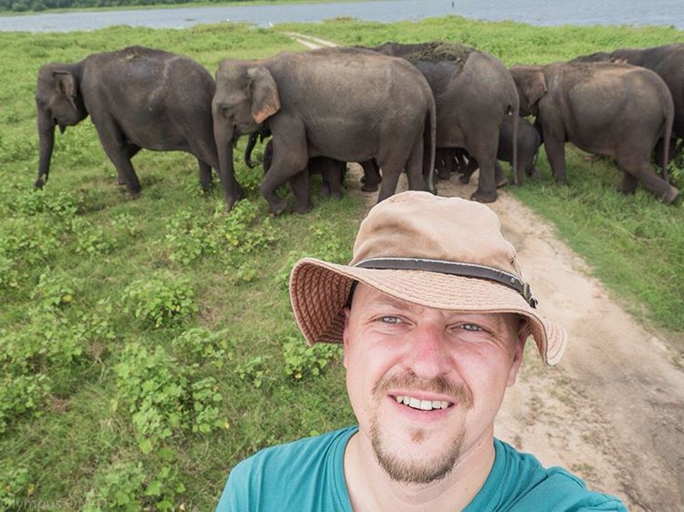 V kloubouku selfie na Srí Lance.