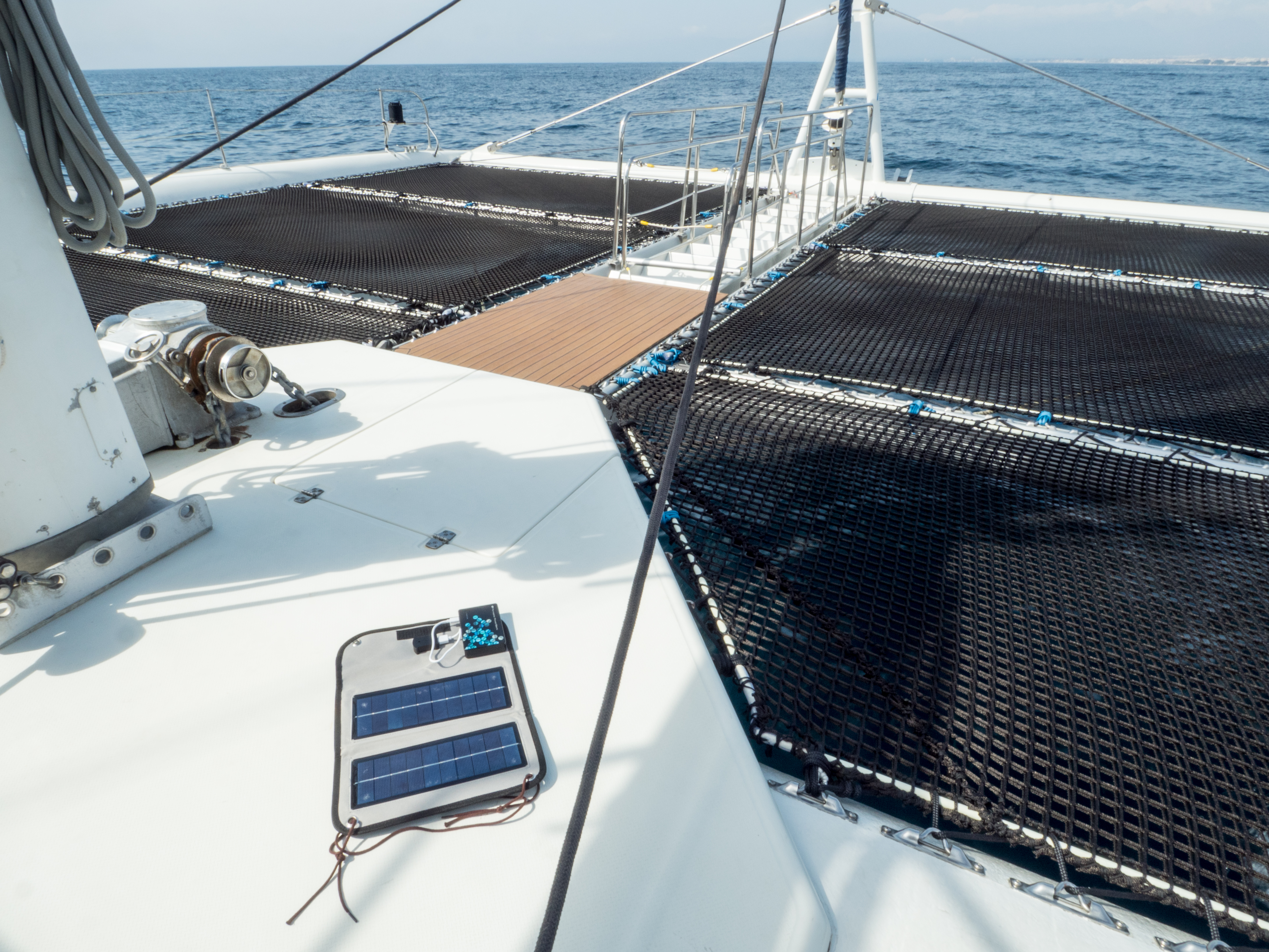 Solární panel na lodi. 