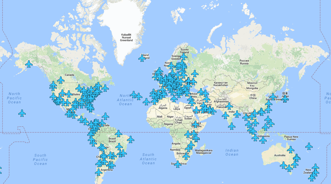 mapa letišť Mapa letišť s wi fi.   My Lost Hat